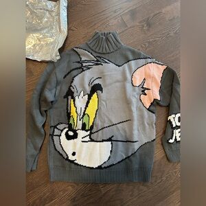 Authentic GCDS Tom And Jerry Turtleneck Sweater oversize fit, women/men unisex